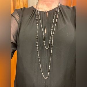 I..N.C. - Very long necklace. Silver tones, from INC